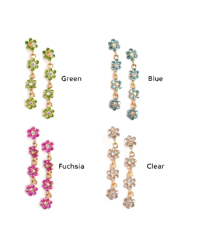 Stylish Statement Earrings-Flower Rhinestones Earrings