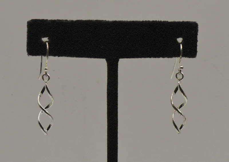 Unique Stud Earrings for Casual Outfits-Sterling Silver Spiral Dangle Earrings