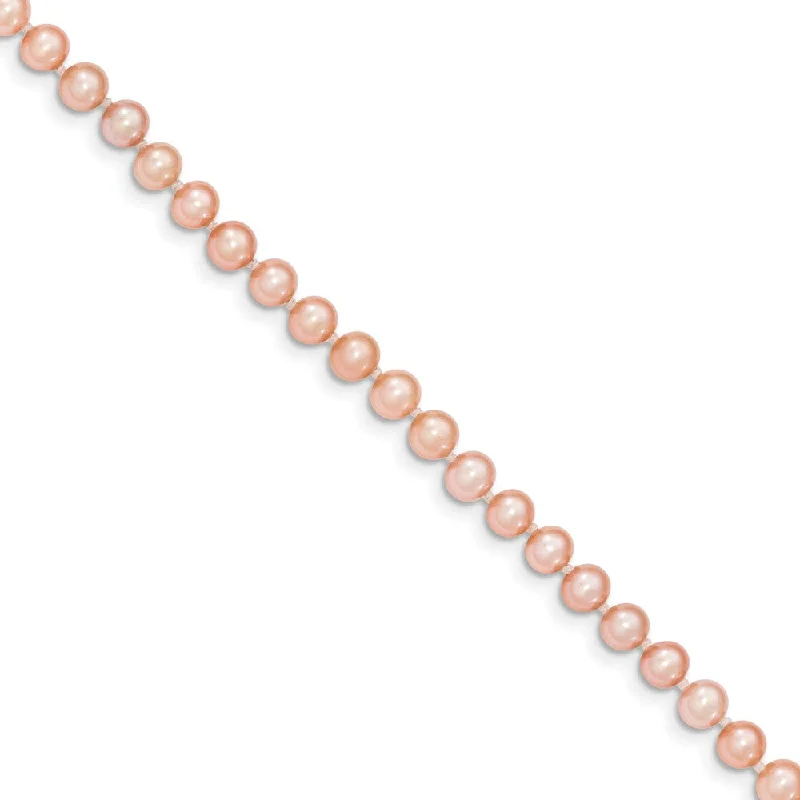 Sparkly Necklace for Fashion Forward Women-4-5mm, Pink FW Cultured Pearl & 14k Yellow Gold Clasp Necklace