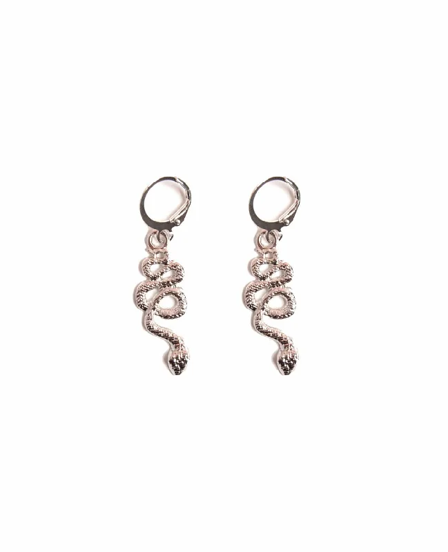 Minimalist Earrings for Daily Wear-Dangling Serpent Earrings