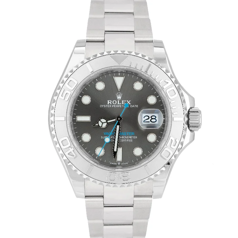 High-End Watches for Investment-PAPERS MINT Rolex Yacht-Master 40mm Dark Rhodium 126622 Stainless Watch B+P