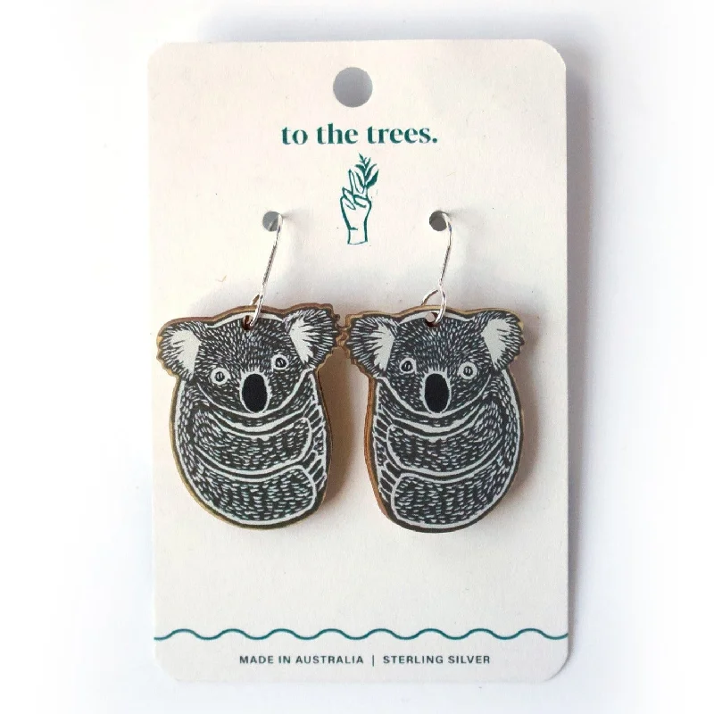 Statement Earrings for Bold Fashion-To the Trees Dangles - Koala