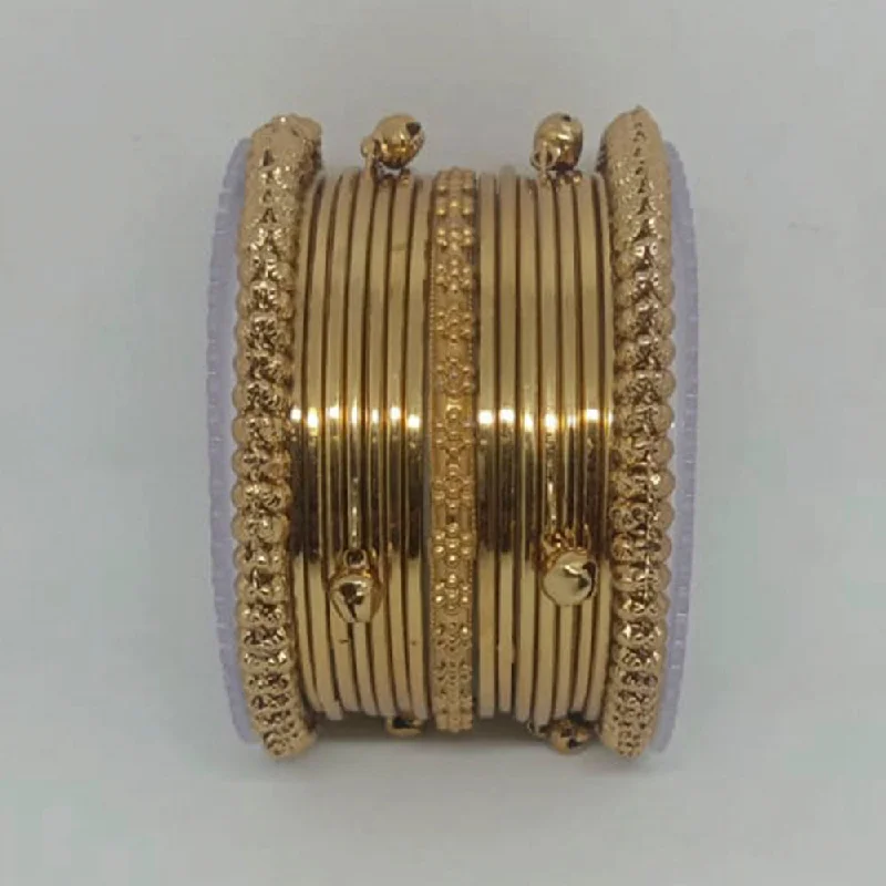 Elegant Silver Bangles for Casual Day Out-Shree Asha Bangles Gold Plated Bangles Set - P.CH.106