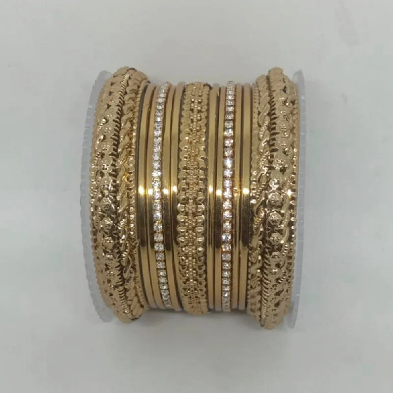 Unique Designer Bangles for Fashion-Shree Asha Bangles Gold Plated Bangles Set - P.CH.108