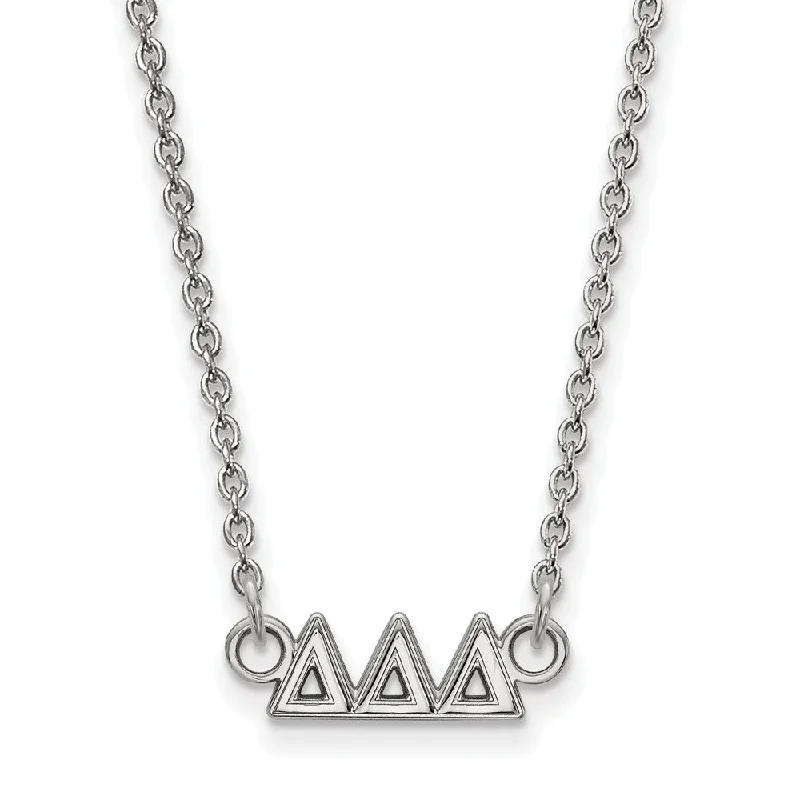 Long Chain Necklace for Stylish Look-Sterling Silver Delta Delta Delta XS (Tiny) Greek Letters Necklace