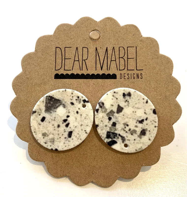 Timeless Gold Earrings for Women-Dear Mabel Handmade - Grey Speckle Earrings*