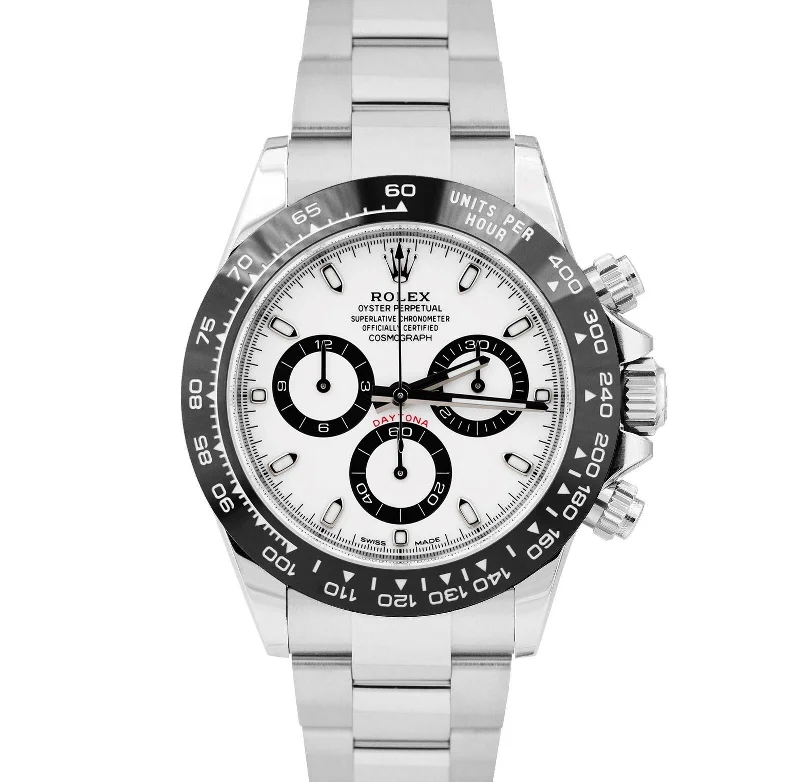 Luxury Sports Watches with Stopwatch Feature-NEW 2023 PAPERS Rolex Daytona Cosmograph 40mm PANDA Steel Watch 116500 LN B+P