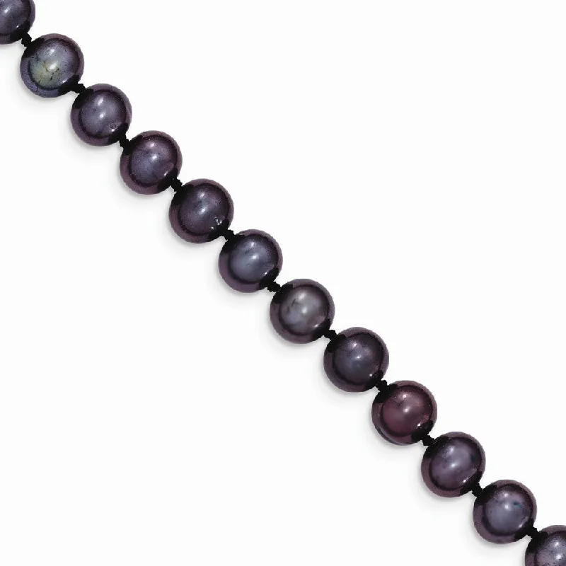 Stylish Necklace for Daily Wear-7-8mm, Black FW Cultured Pearl & 14k Yellow Gold Clasp Necklace