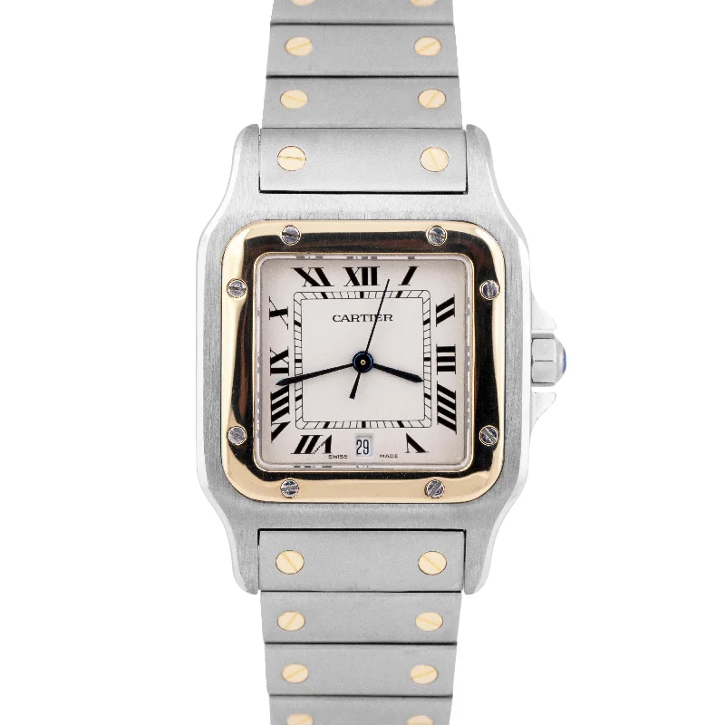 Luxury Swiss Watches for Men-MINT Ladies Cartier Santos 29mm W20011C4 Two-Tone 18K Gold Steel Quartz 187901