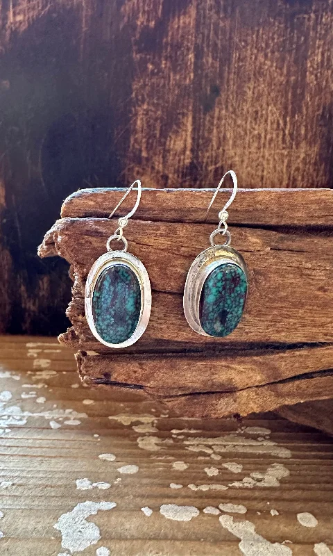 Beautiful Earrings for Fashionable Look-ELOUISE KE TURQUOISE Navajo Sterling Silver Earrings