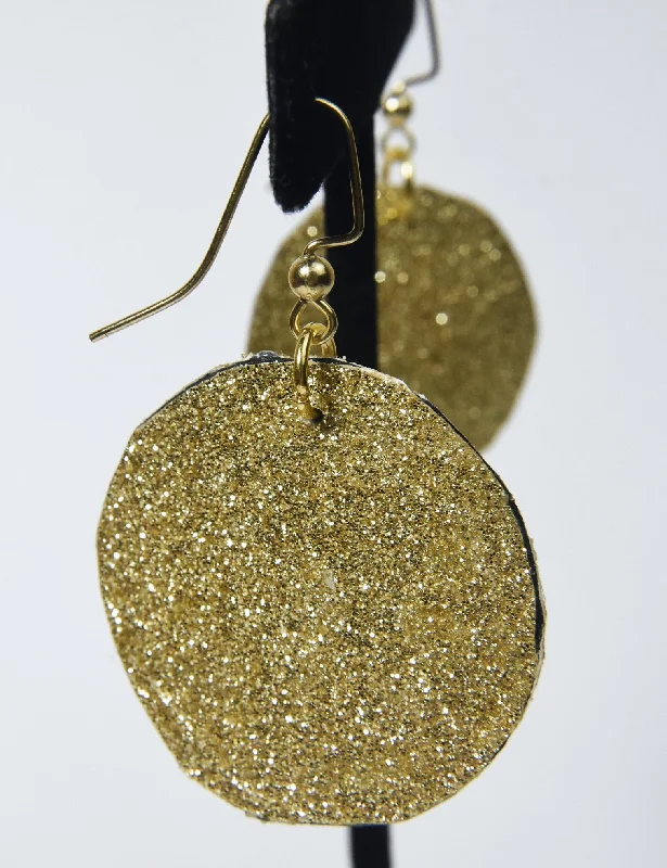 Black Diamond Earrings for Evening Wear-Golden Glittery Earrings