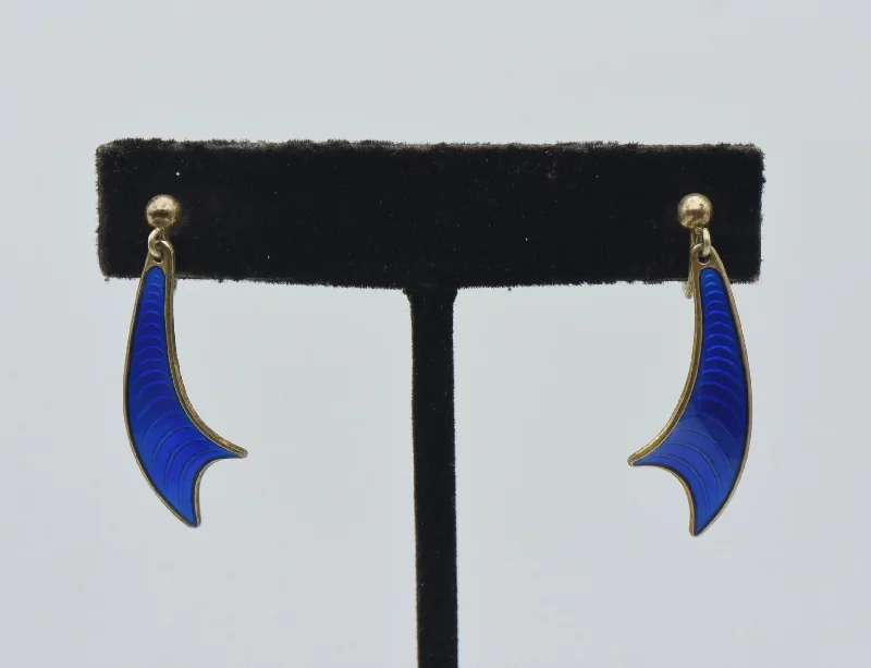 Unique Earrings for Every Day-Albert Scharning - Vintage Sterling Silver and Enamel Screw Back Earrings