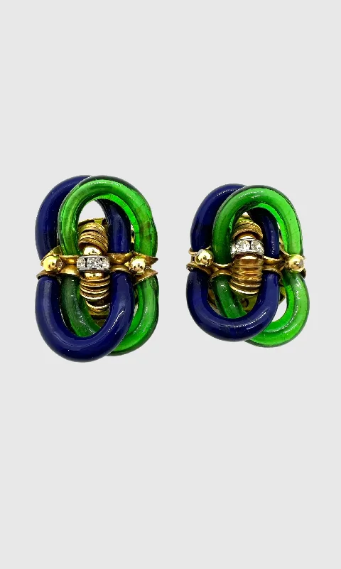 Custom Earrings for Fashion Forward Look-CHANEL Archimede Seguso 50s Glass Venetian Murano Earrings