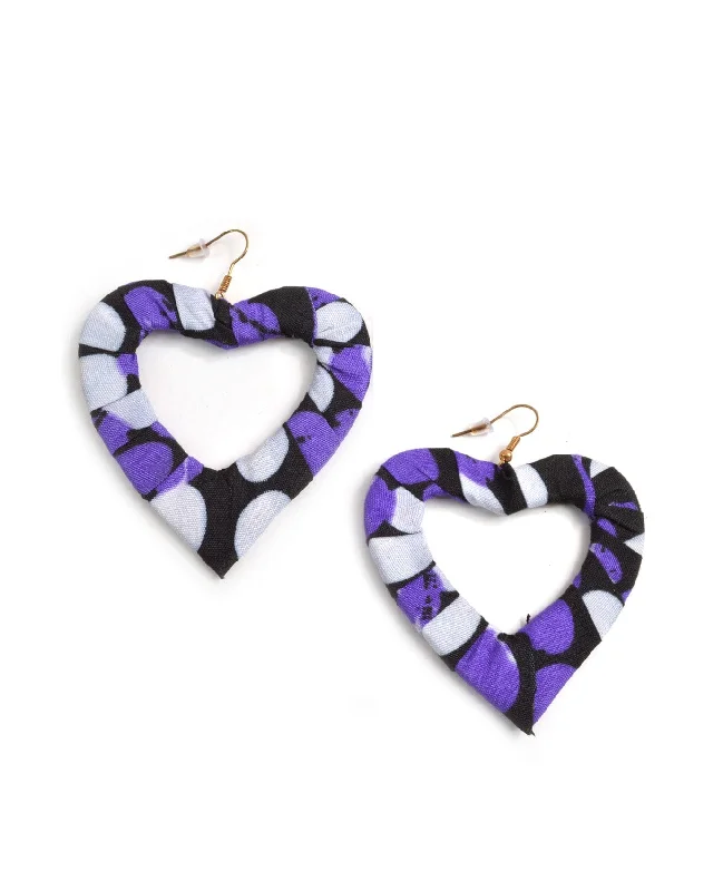 Beautiful Drop Earrings for Elegant Look-Heart Fabric Earrings