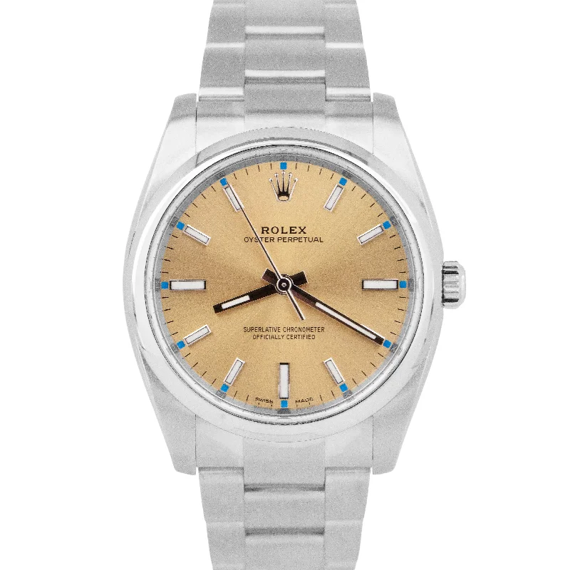 Leather Band Watches for Timeless Elegance-Rolex Oyster Perpetual White Grape Stainless Steel 34mm Automatic Watch 114200