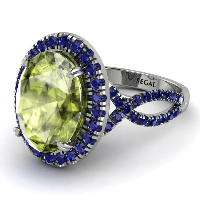 Large Gemstone Ring for Statement-Glamorous Oval Peridot Ring - Jordyn No. 815