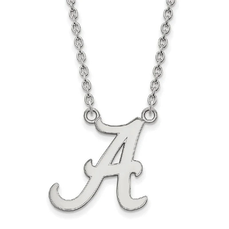 Black Pearl Necklace for Elegant Look-10k White Gold U of Alabama Large Initial A Pendant Necklace