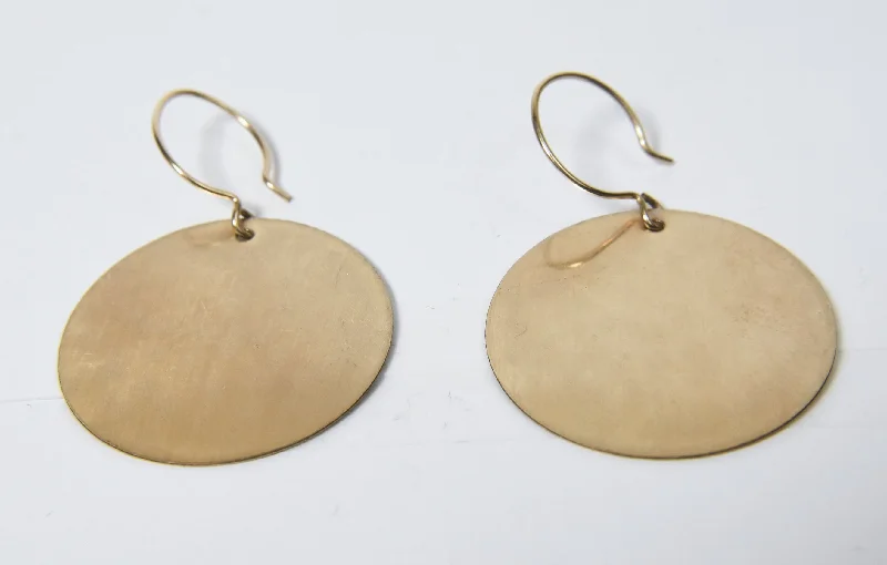 Golden Earrings for Night Events-Gold Tone Circular Blanks Earrings