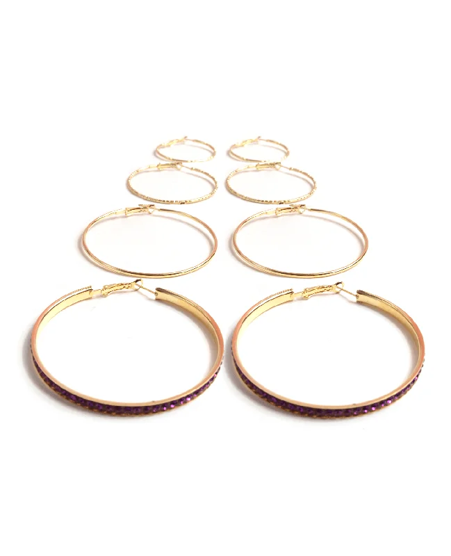 Beautiful Earrings for Fashionable Look-Bright Colors Hoop Set