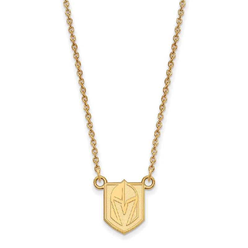 Pendant Necklace for Casual Style-SS 14k Yellow Gold Plated NHL Vegas Golden Knights SM Necklace, 18 In