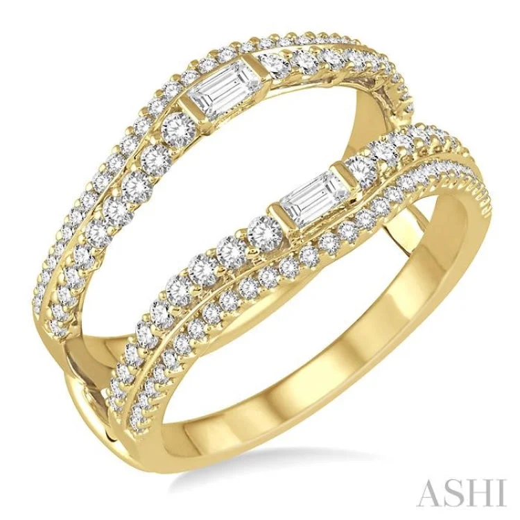 Classic Gold Wedding Ring-3/4 Ctw Diamond Insert Ring in 14K Yellow Gold