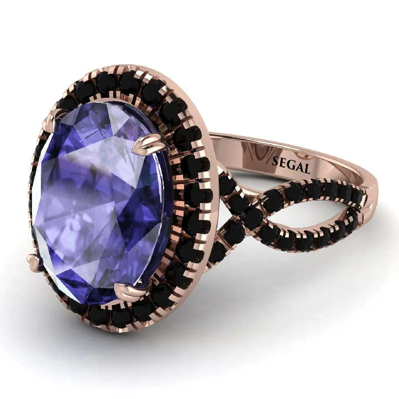 Stackable Silver Rings for Fashion-Glamorous Oval Tanzanite Ring - Jordyn No. 208