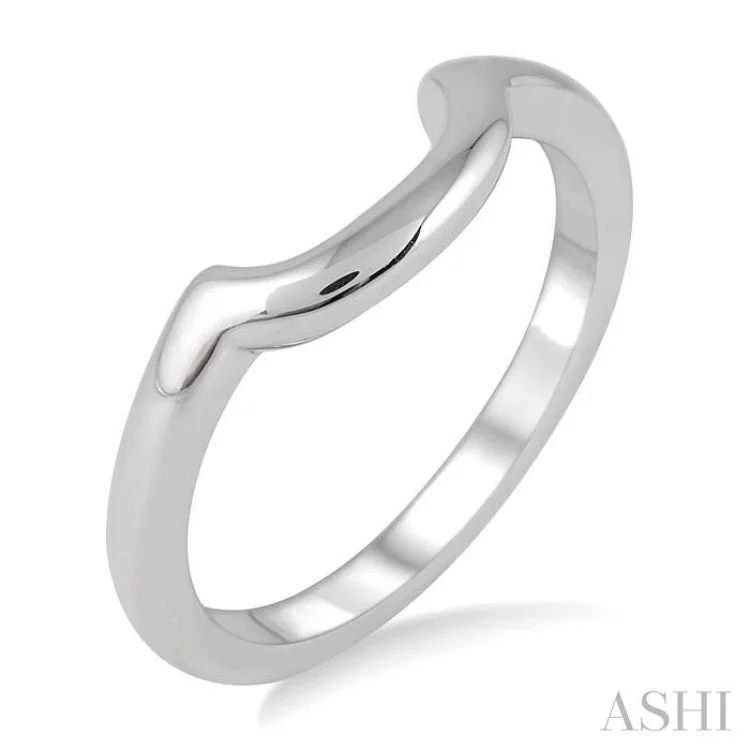 Personalized Couples Ring-Shadow Wedding Band in 14K White Gold