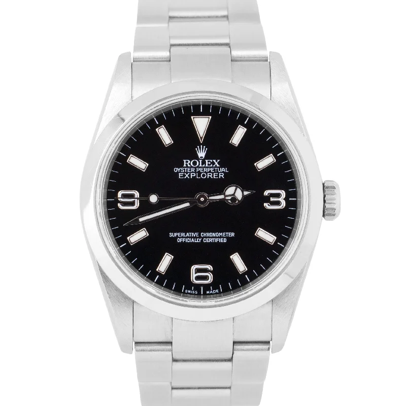 Women's Watches with Colorful Strap-UNPOLISHED Rolex Explorer I Black 36mm 3-6-9 Stainless Steel Oyster Watch 114270