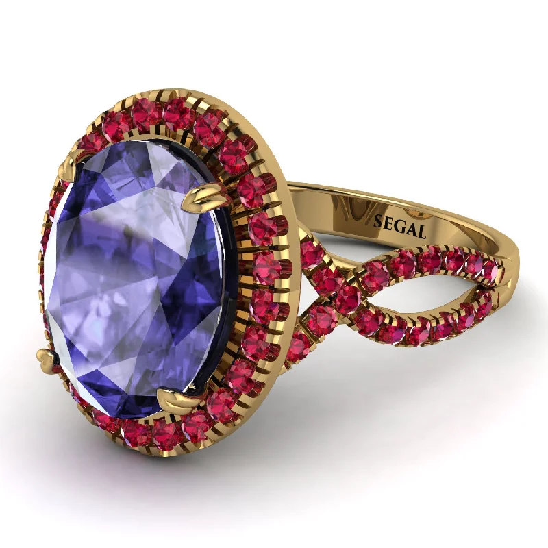 Luxury Diamond Ring for Men-Glamorous Oval Tanzanite Ring - Jordyn No. 210