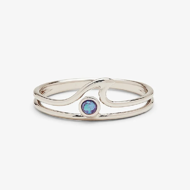 Personalized Birthstone Ring for Mom-Pura Vida : Opal Wave Ring