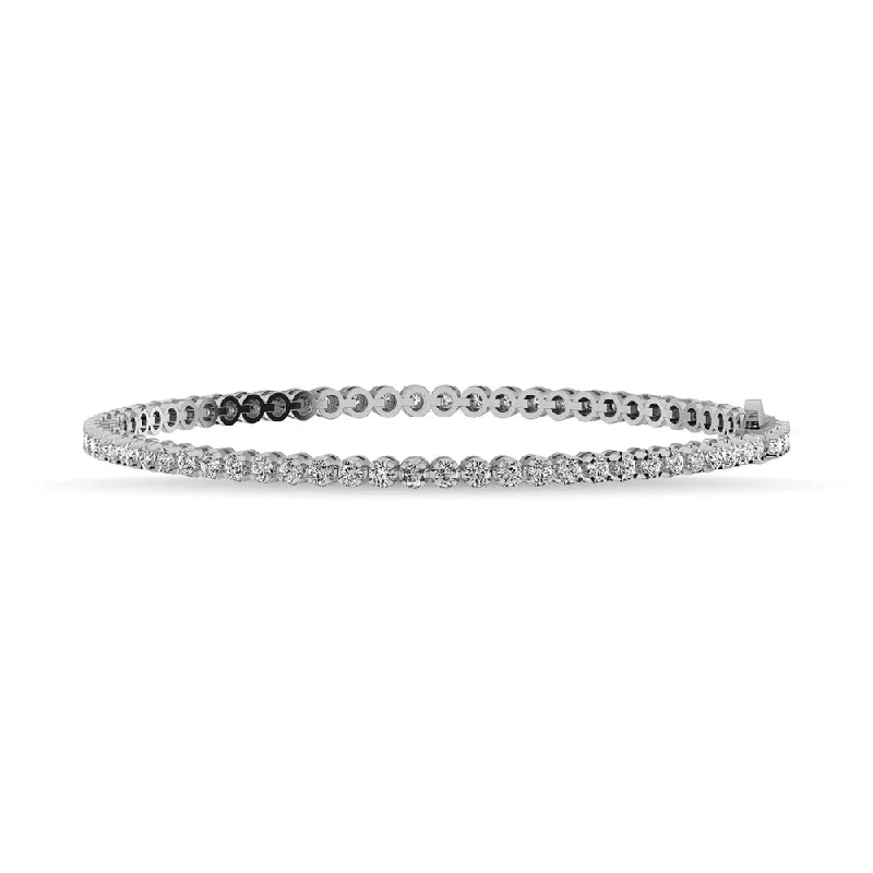 Silver Bracelet with Birthstone Charms-Diamond 1 Ct.Tw. 14K White Gold  Tennis Bracelet