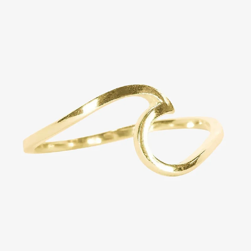 Vintage Style Ring for Women-Pura Vida : Wave Ring - Gold