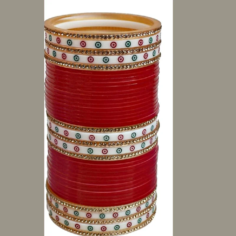 Beautiful Bangles for Special Occasions-Martina Jewels Pack Of 6 Traditional Gold Plated Acrylic Plastic Bangles Set