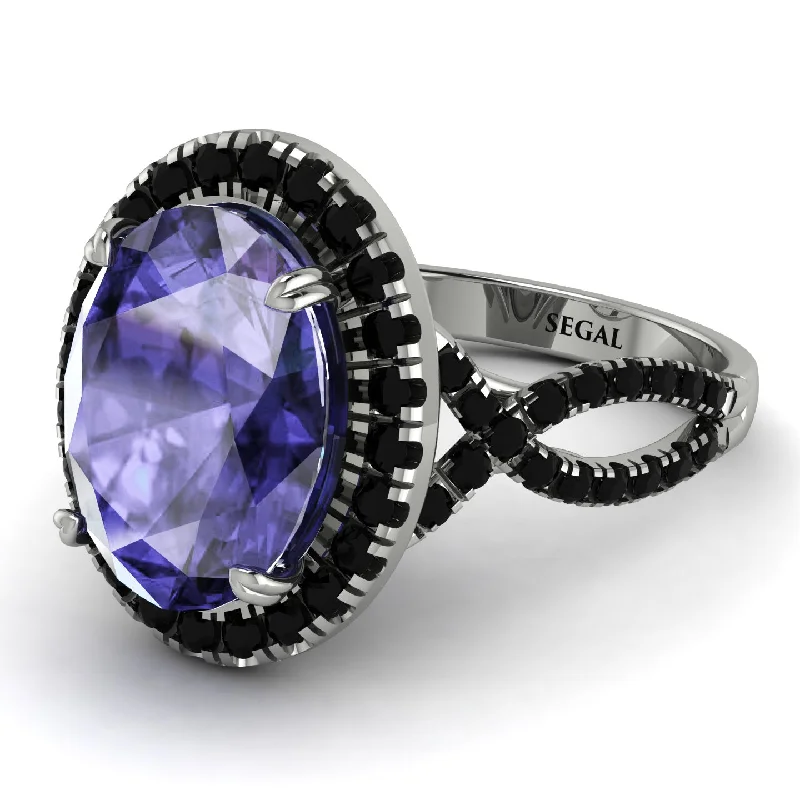 Fashionable Statement Ring for Women-Glamorous Oval Tanzanite Ring - Jordyn No. 209