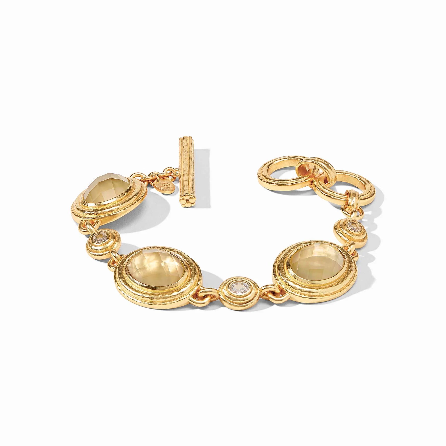 Luxury Silver Bracelet for Special Occasions-Julie Vos Tudor Stone Bracelet, Iridescent Champagne