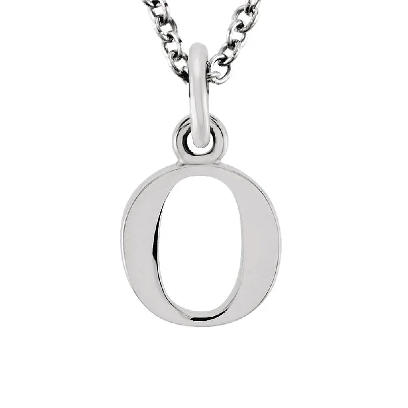 Bridal Necklace with Pearls-The Abbey Lower Case Initial 'o' Necklace in 14k White Gold, 16 Inch