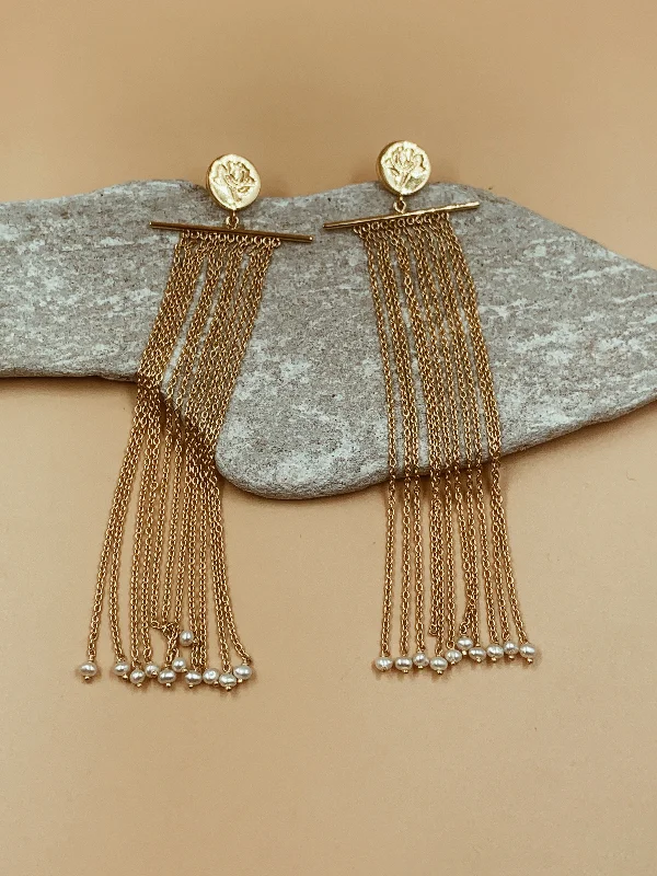 Elegant Gold Earrings for Daytime Wear-Kinetic Rosalia Chandelier Earrings