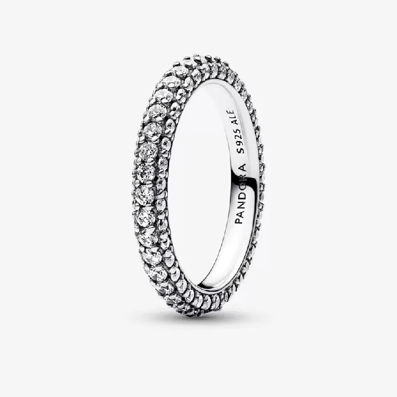 Beautiful Sapphire Ring for Women-PANDORA : Pandora Timeless Pavé Single-row Ring in Sterling Silver