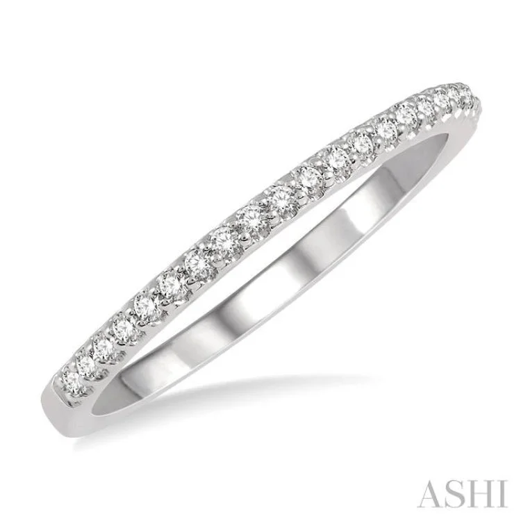 Unique Custom Ring for Special Moments-1/6 Ctw Round Cut Diamond Wedding Band in 14K White Gold