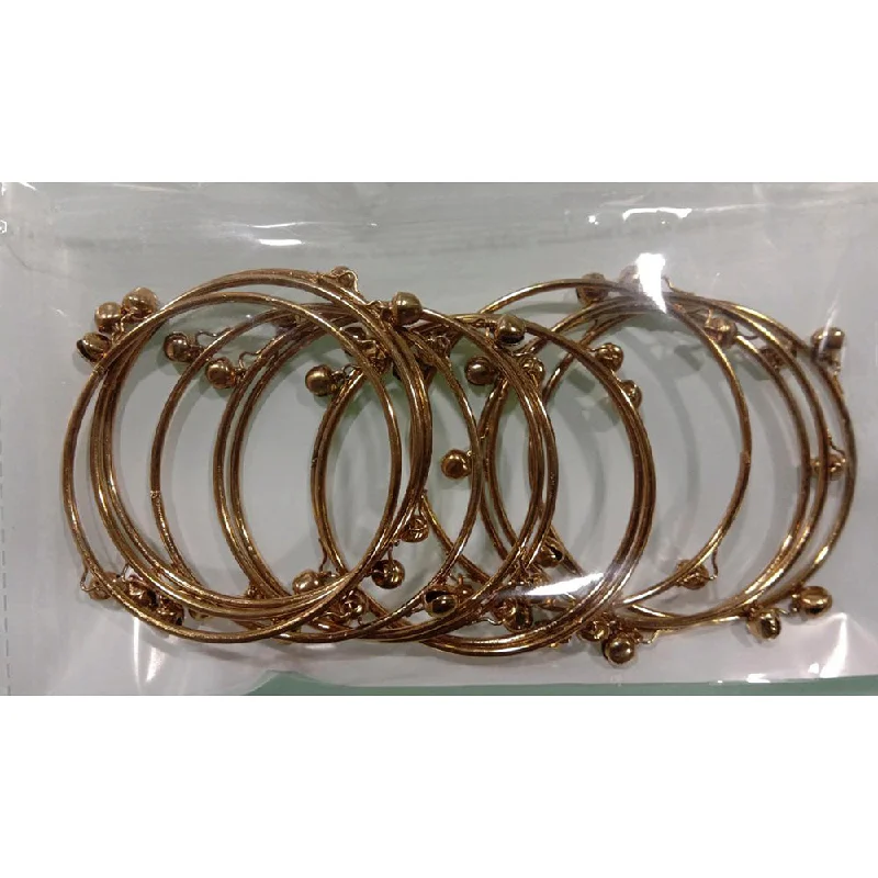 Classic Bangles for Brides-Shree Asha Bangles Gold Plated 12 Piece Per Bangles Set