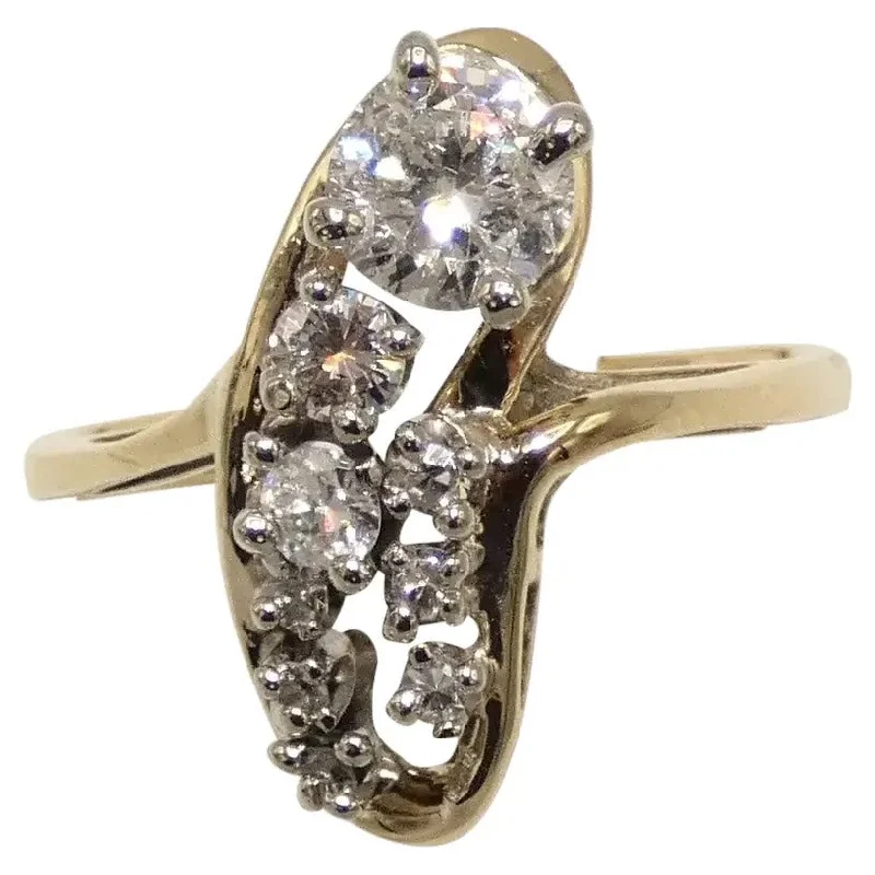 Solitaire Diamond Ring-14K Gold Multi Diamond Ring