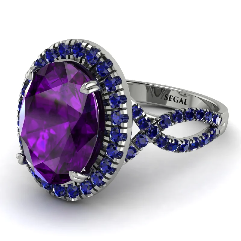 Simple Wedding Ring for Men-Glamorous Oval Amethyst Ring - Jordyn No. 315